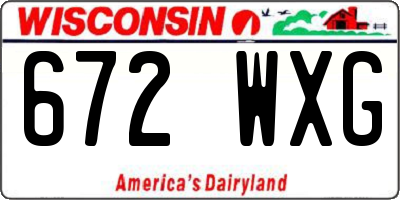 WI license plate 672WXG