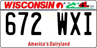 WI license plate 672WXI