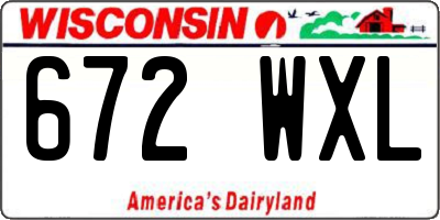 WI license plate 672WXL