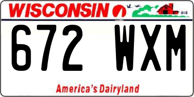 WI license plate 672WXM