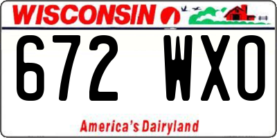 WI license plate 672WXO