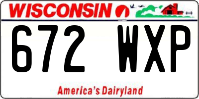 WI license plate 672WXP