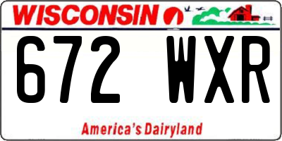 WI license plate 672WXR
