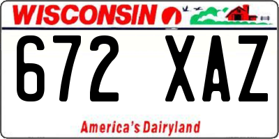 WI license plate 672XAZ