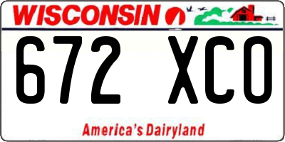 WI license plate 672XCO