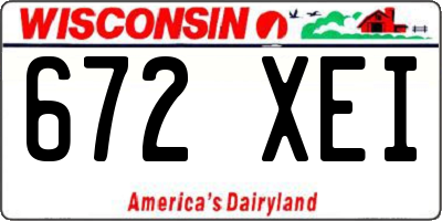 WI license plate 672XEI