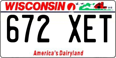 WI license plate 672XET