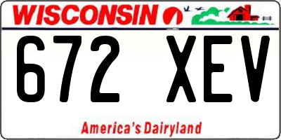 WI license plate 672XEV