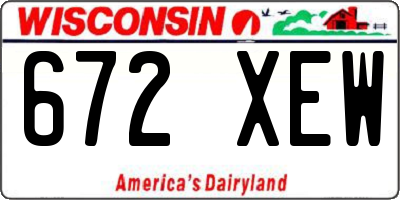 WI license plate 672XEW