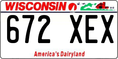 WI license plate 672XEX