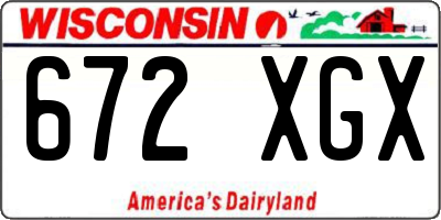 WI license plate 672XGX