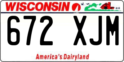 WI license plate 672XJM