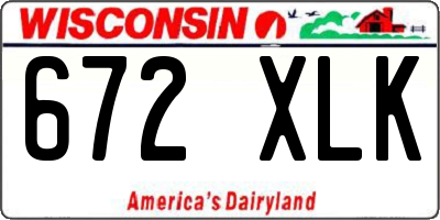WI license plate 672XLK