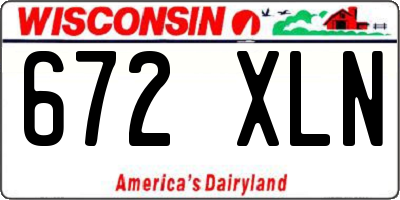 WI license plate 672XLN