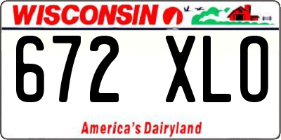 WI license plate 672XLO