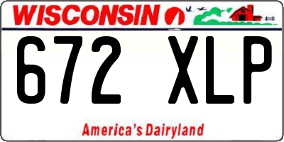 WI license plate 672XLP
