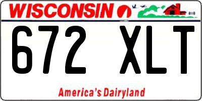 WI license plate 672XLT