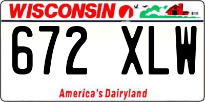 WI license plate 672XLW