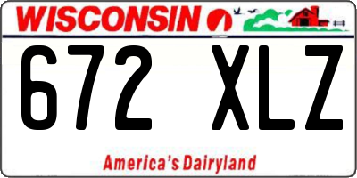 WI license plate 672XLZ
