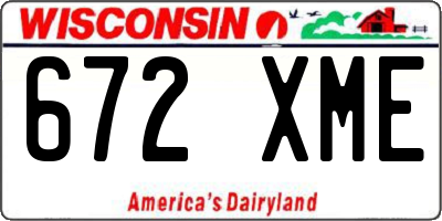 WI license plate 672XME
