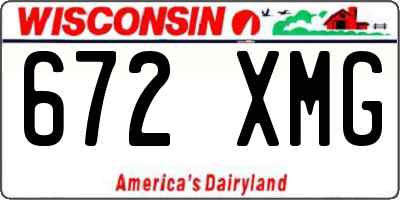WI license plate 672XMG
