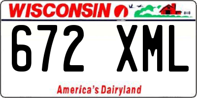 WI license plate 672XML