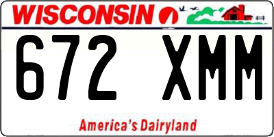 WI license plate 672XMM