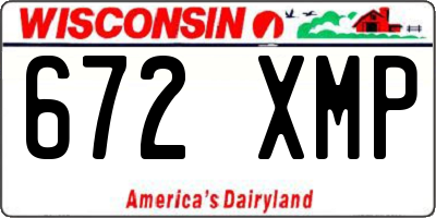 WI license plate 672XMP
