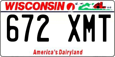 WI license plate 672XMT