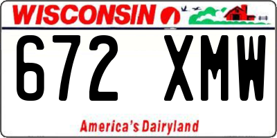 WI license plate 672XMW