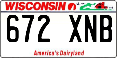 WI license plate 672XNB