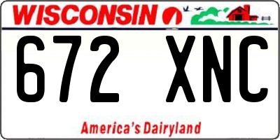 WI license plate 672XNC