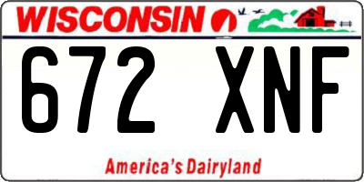 WI license plate 672XNF