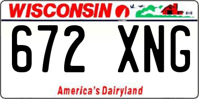 WI license plate 672XNG