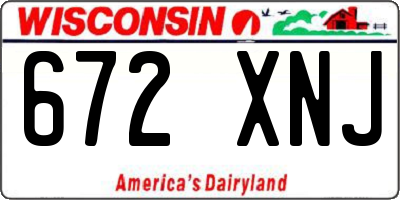 WI license plate 672XNJ