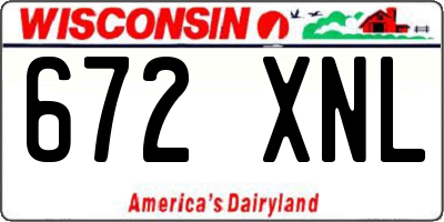 WI license plate 672XNL