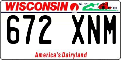 WI license plate 672XNM