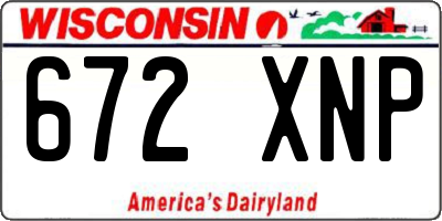 WI license plate 672XNP