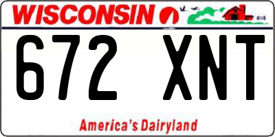 WI license plate 672XNT