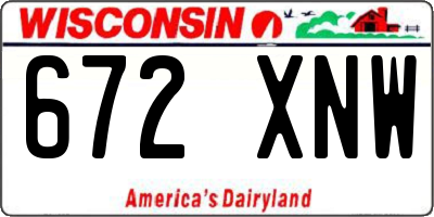 WI license plate 672XNW