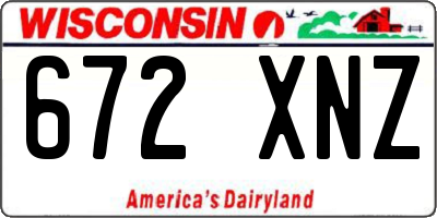 WI license plate 672XNZ