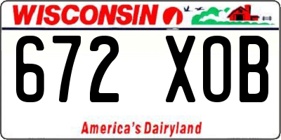 WI license plate 672XOB
