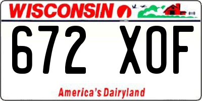 WI license plate 672XOF