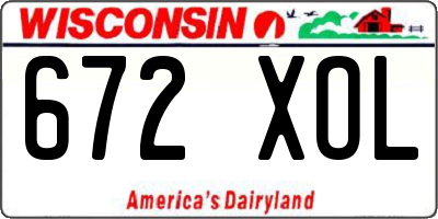 WI license plate 672XOL