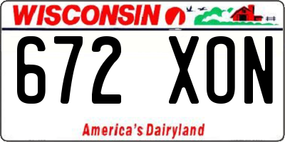 WI license plate 672XON
