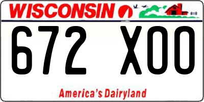 WI license plate 672XOO