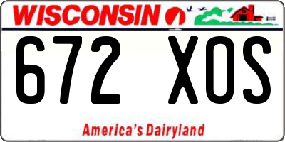 WI license plate 672XOS