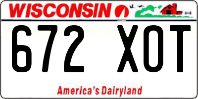WI license plate 672XOT