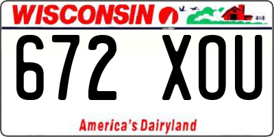 WI license plate 672XOU