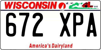 WI license plate 672XPA